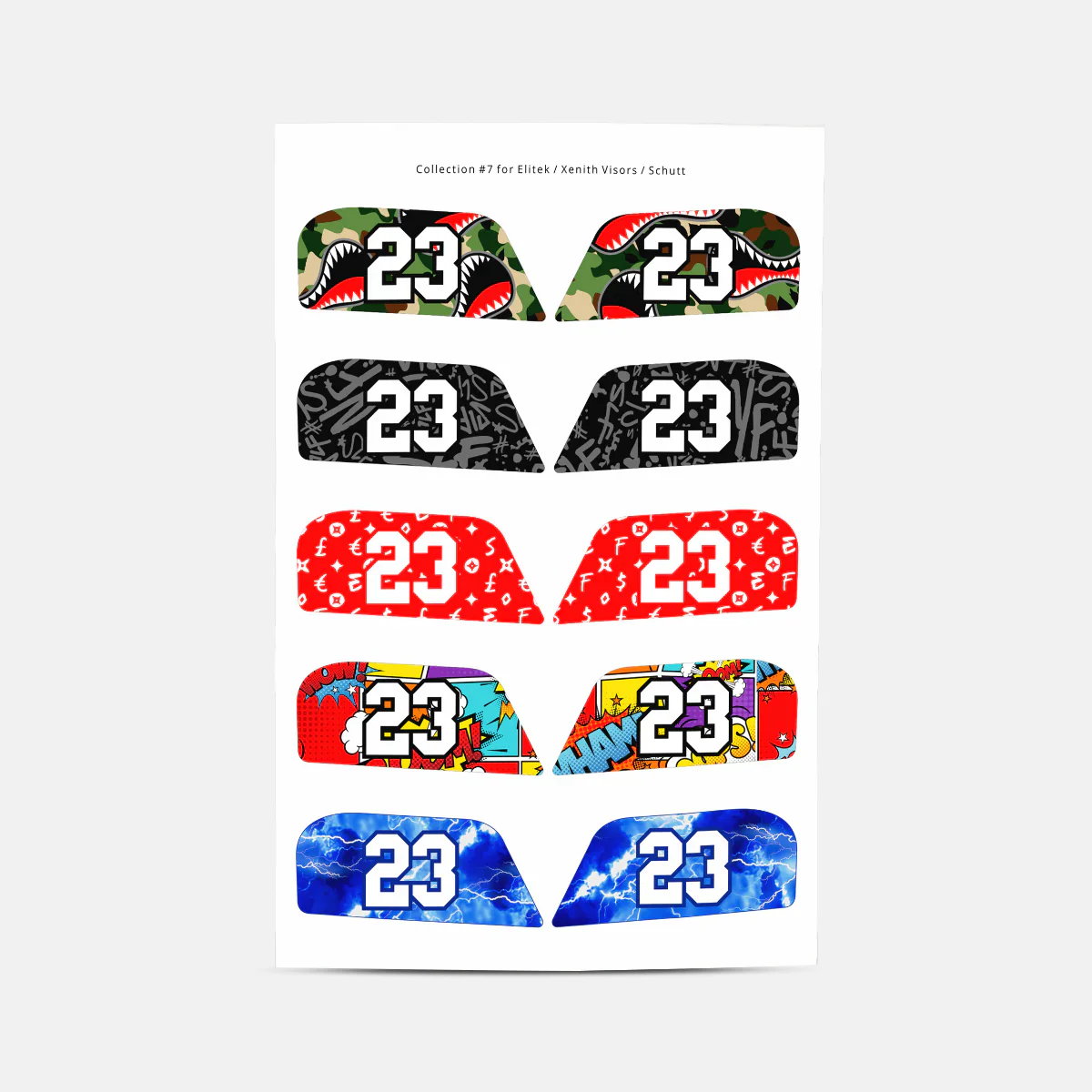 Stickers for Helmet Visor Tabs Numbers Set #2 - Image 4