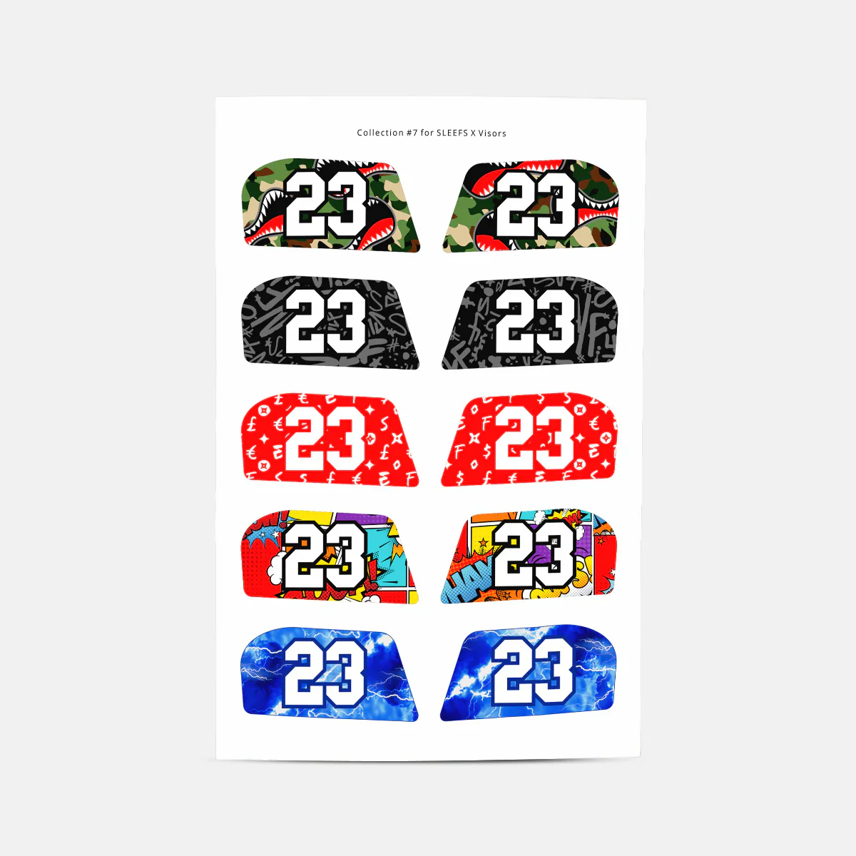 Stickers for Helmet Visor Tabs Numbers Set #2 - Image 5
