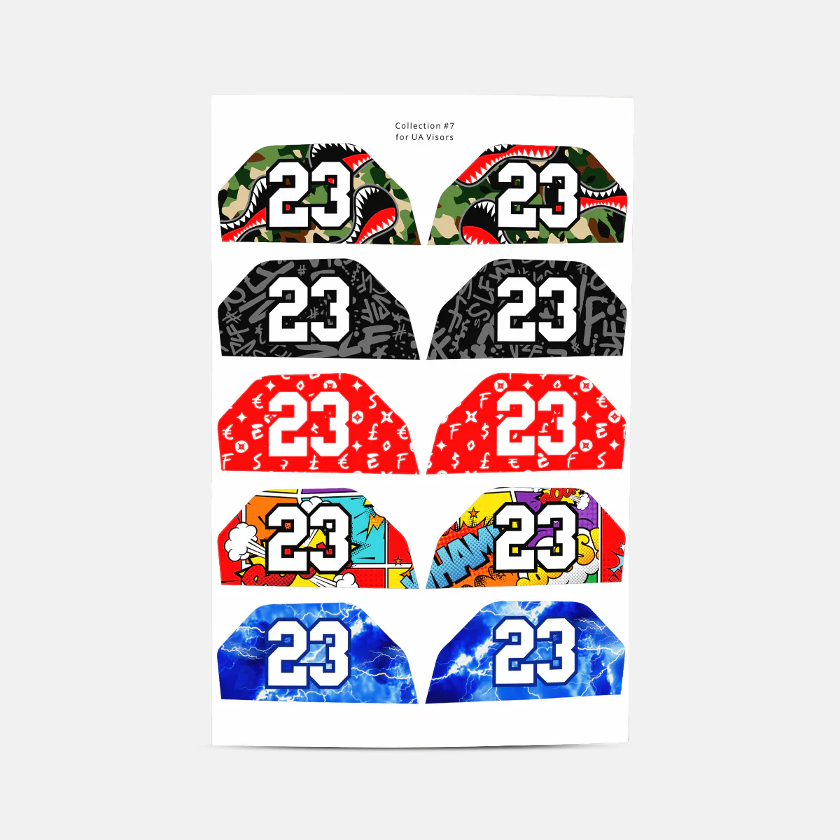 Stickers for Helmet Visor Tabs Numbers Set #2 - Image 7