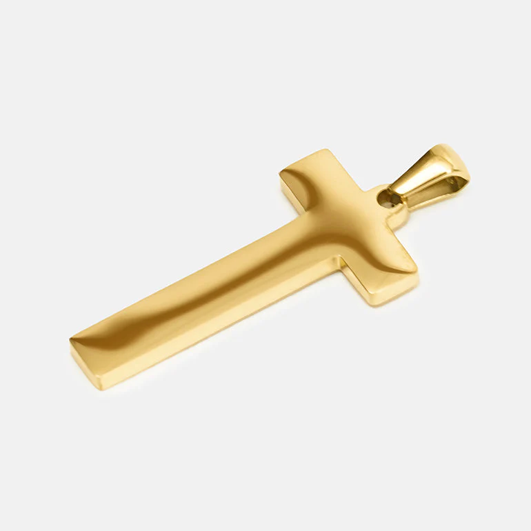 T Letter Pendant with Chain Kids Necklace - Gold Plated Stainless Steel - Image 2