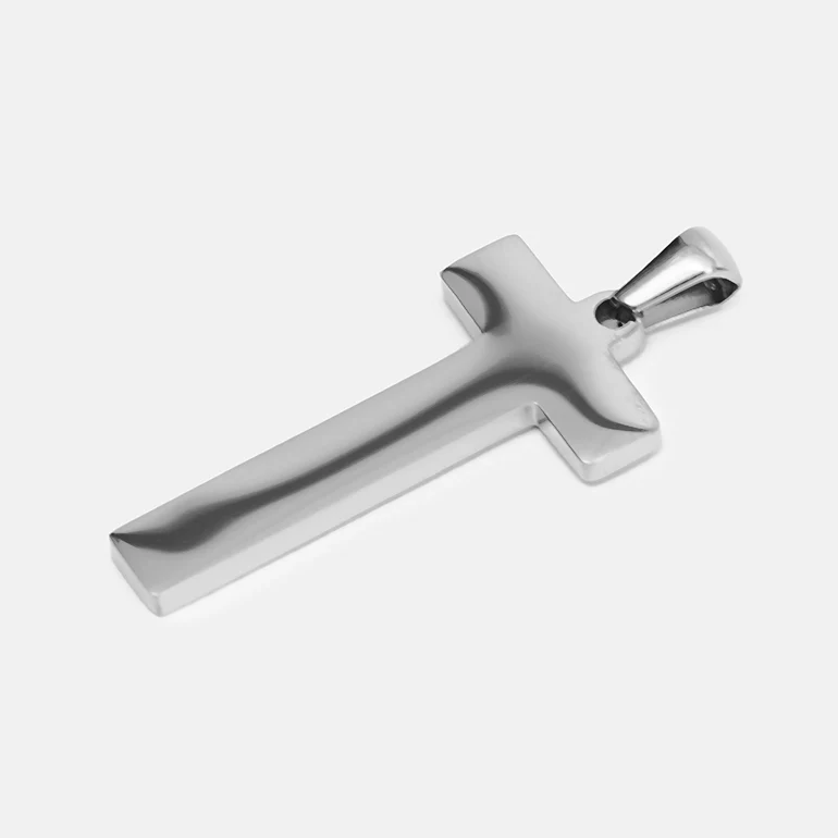 T Letter Pendant with Chain Necklace - Stainless Steel - Image 3