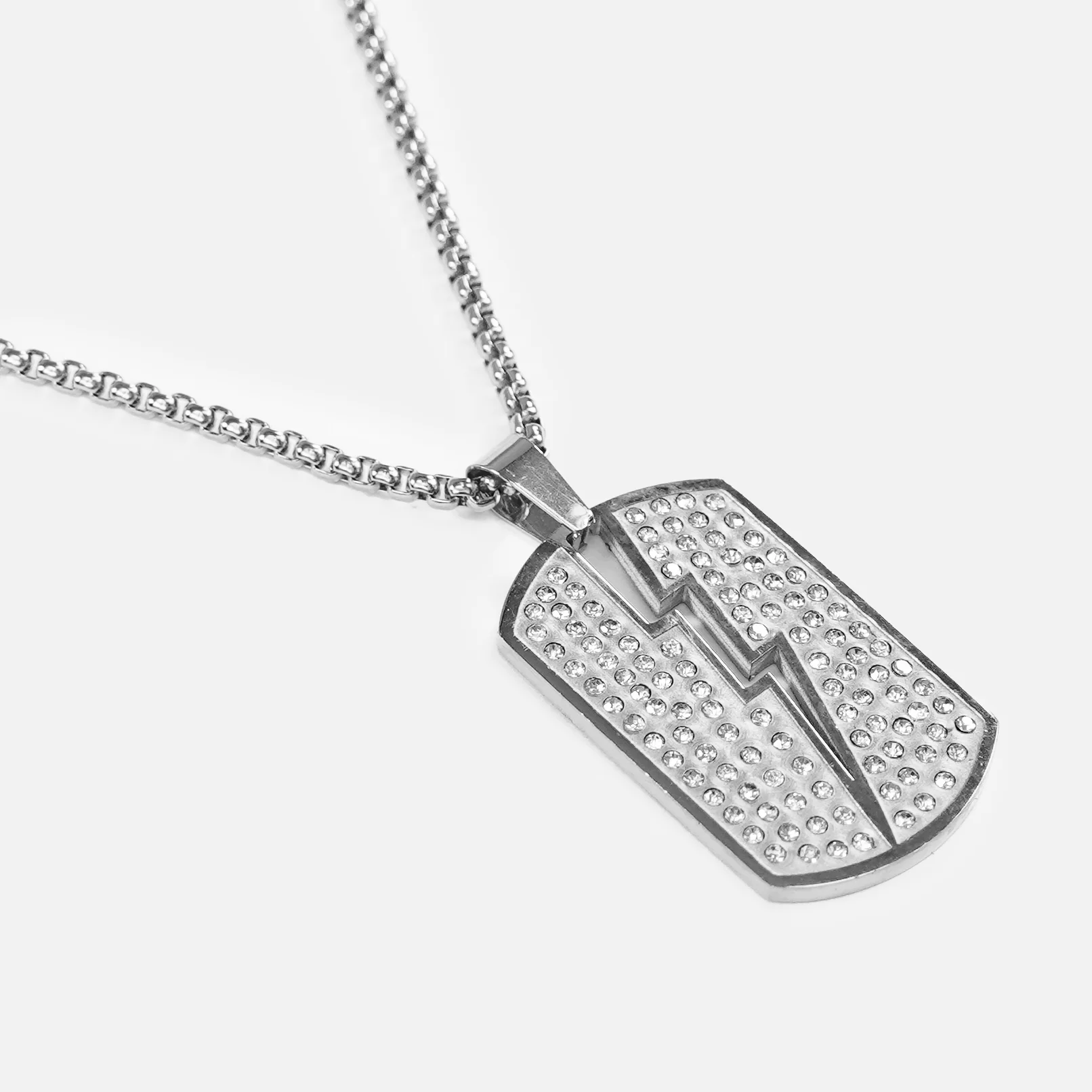 Trueno 1¾" Pendant with Chain Necklace - Stainless Steel