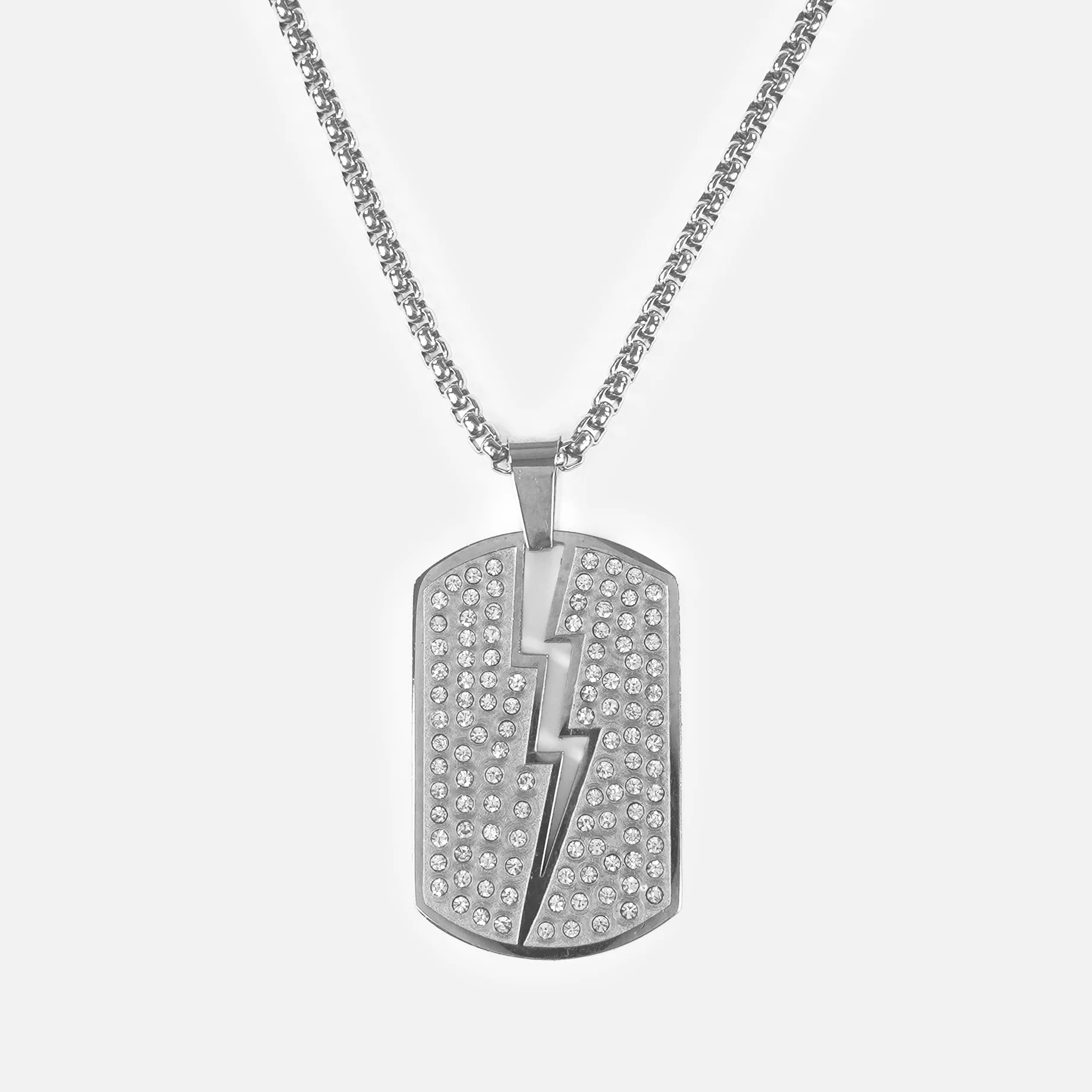 Trueno 1¾" Pendant with Chain Necklace - Stainless Steel - Image 2