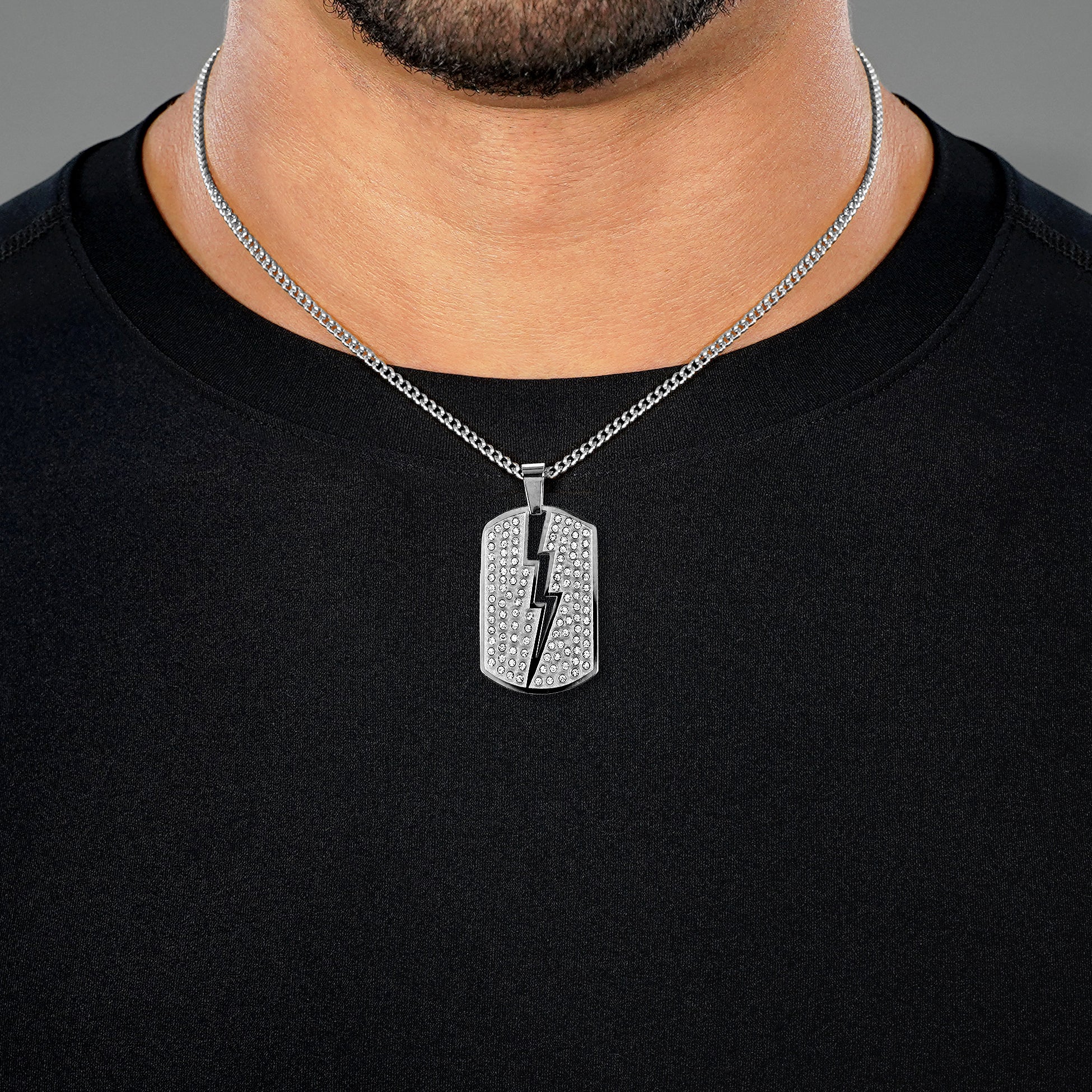 Trueno 1¾" Pendant with Chain Necklace - Stainless Steel - Image 3