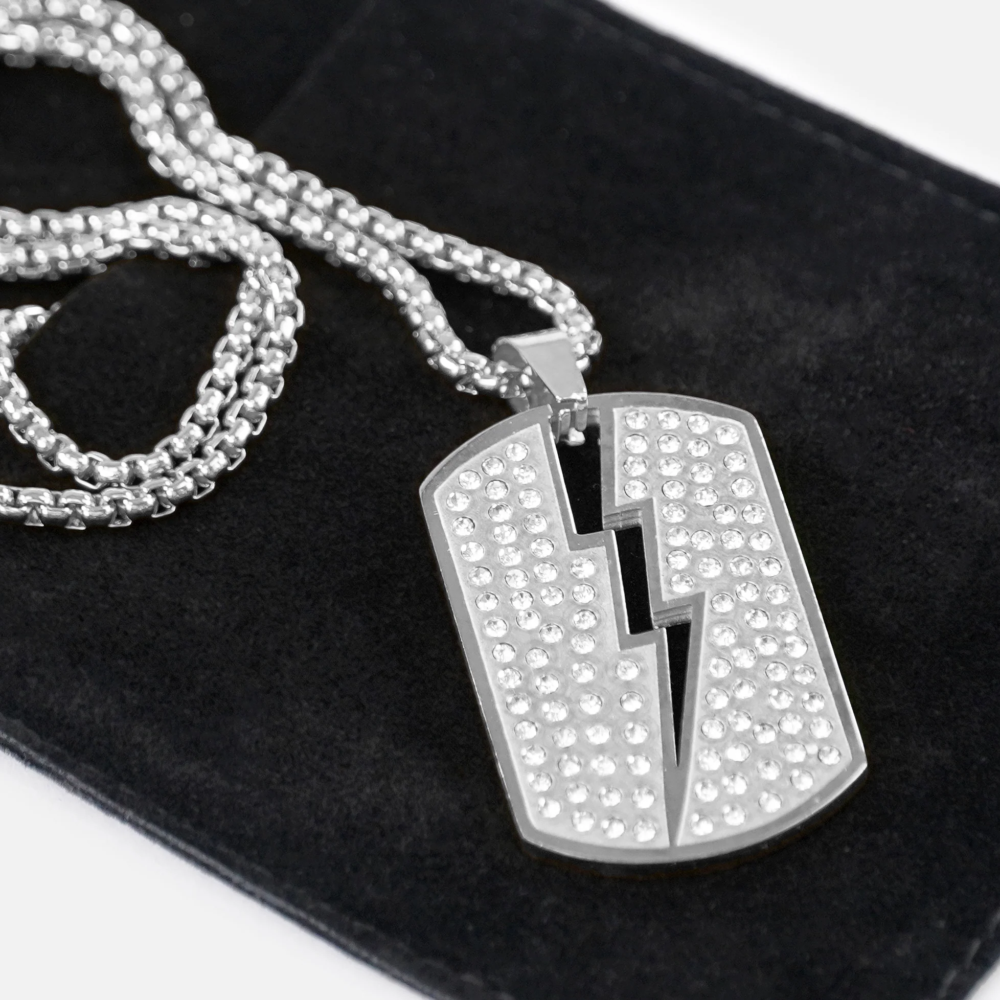 Trueno 1¾" Pendant with Chain Necklace - Stainless Steel - Image 5