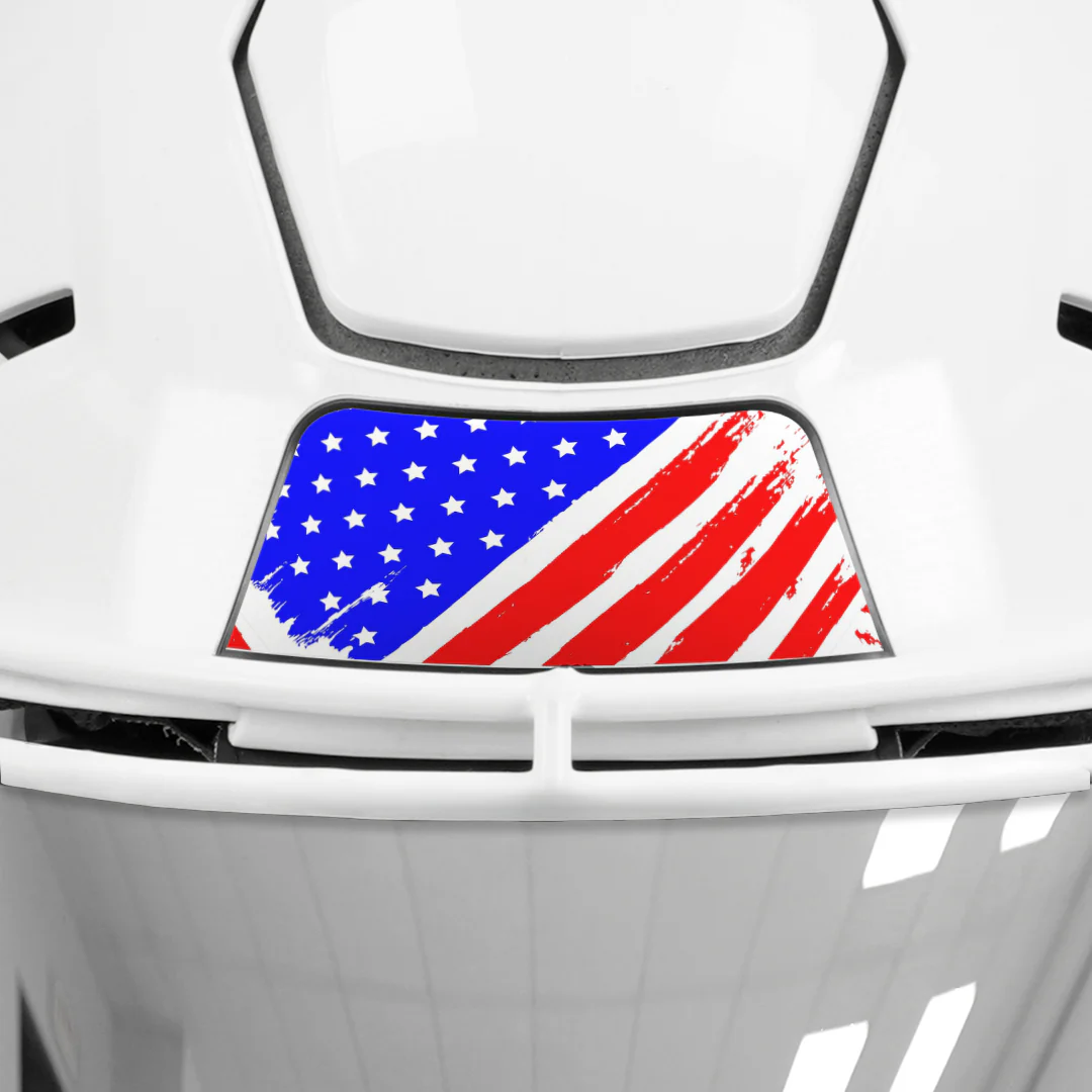 USA Brushed Flag Riddell Speedflex Front and Back Bumper Sticker Kit - Image 2