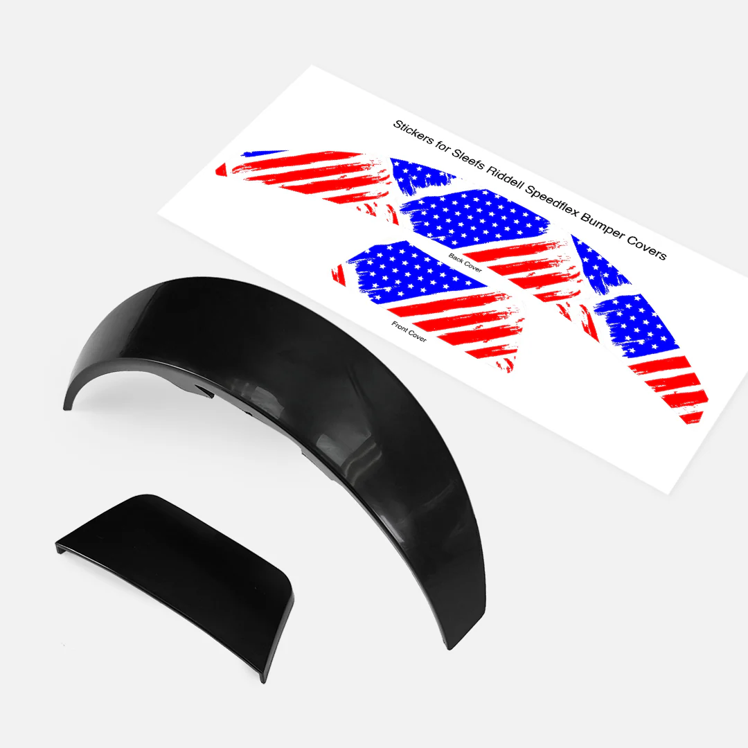 USA Brushed Flag Riddell Speedflex Front and Back Bumper Sticker Kit - Image 3