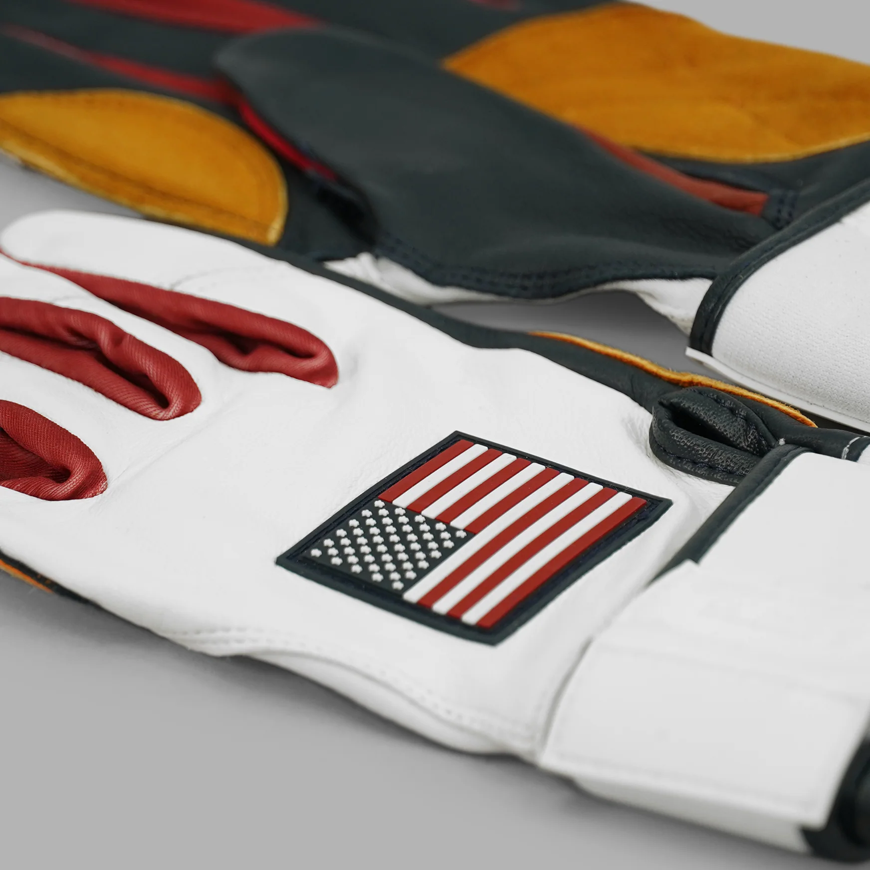 USA Flag Kids Baseball Batting Gloves - Image 2