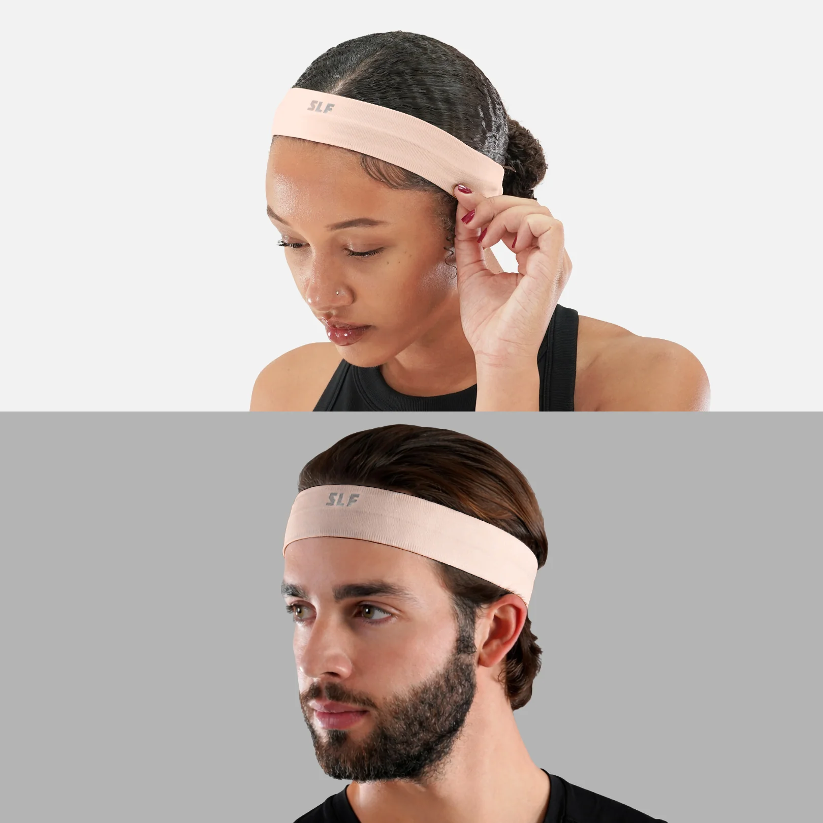 Warm Beige Non-Slip Elastic Headband - Image 2